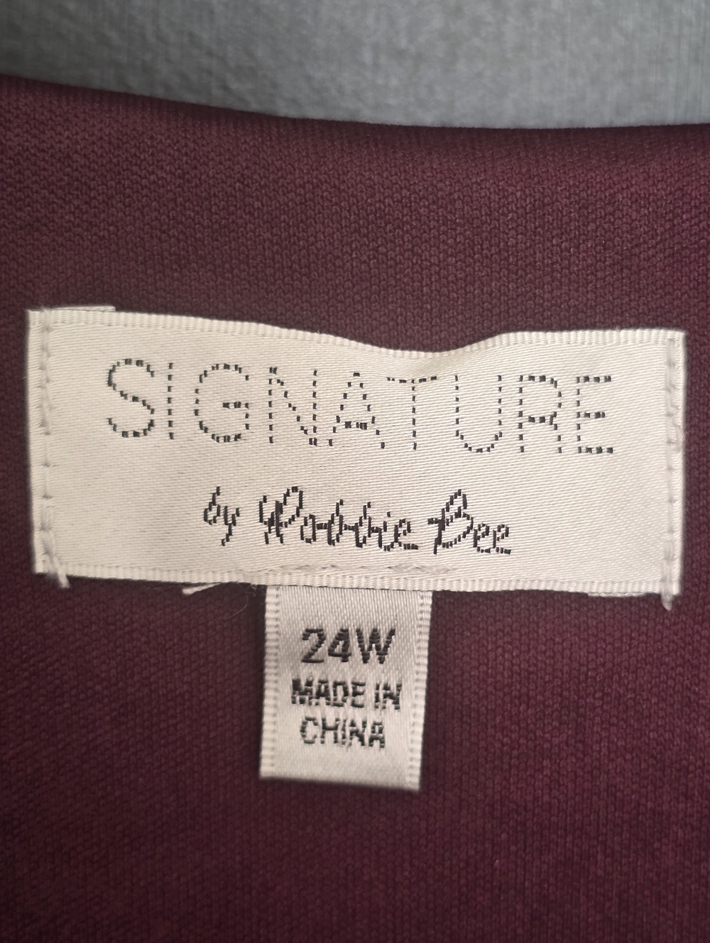 Signature by Robbie Bee Floral Wrap Dress 24W Burgundy Pink Long Sleeve Midi NWT - Picture 5 of 12